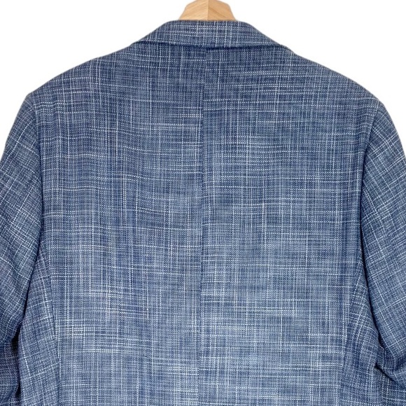 Boggi Milano Men's Handmade Wool Silk Unstructured Blazer Jacket Blue Size 50 - Picture 6 of 12